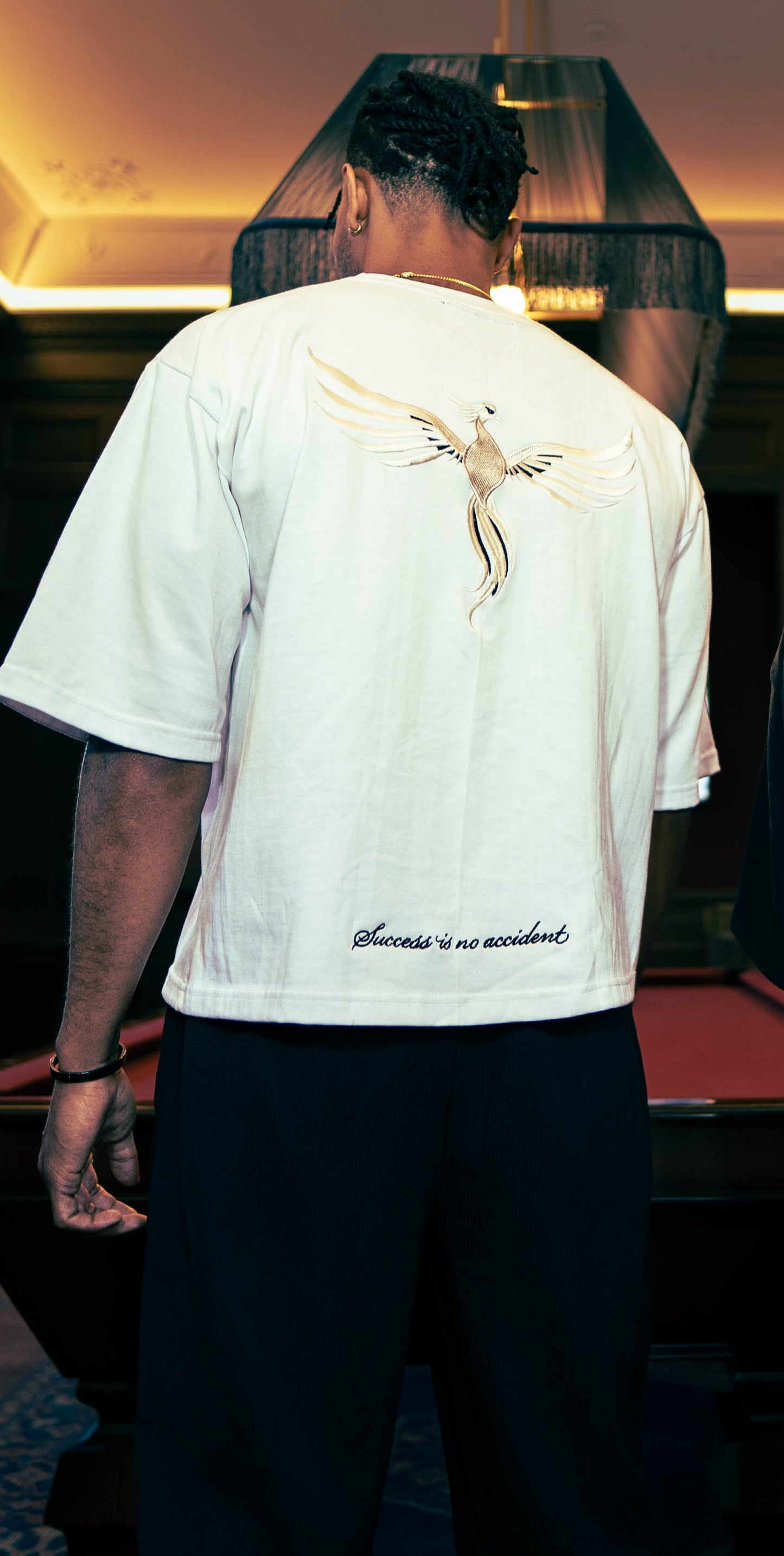Boxy White Tee/Cream Phoenix