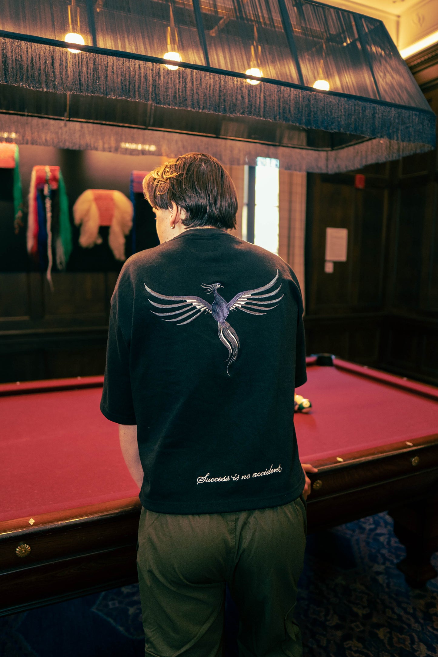 Limited Boxy Black Tee/Blue Phoenix
