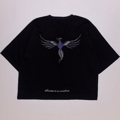 Limited Boxy Black Tee/Blue Phoenix