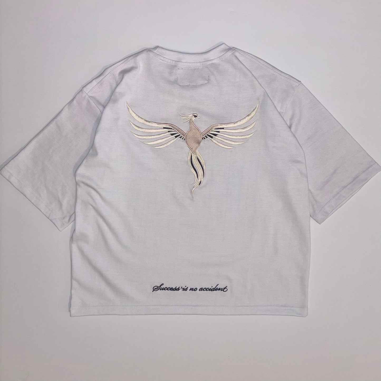 Boxy White Tee/Cream Phoenix