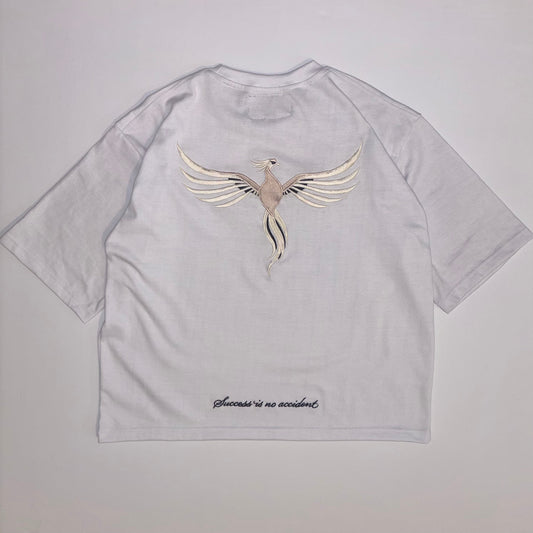 Boxy White Tee/Cream Phoenix