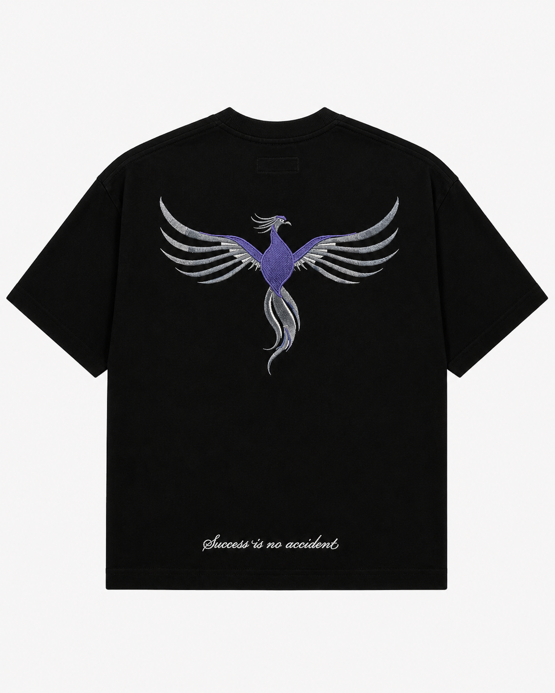Limited Boxy Black Tee/Blue Phoenix