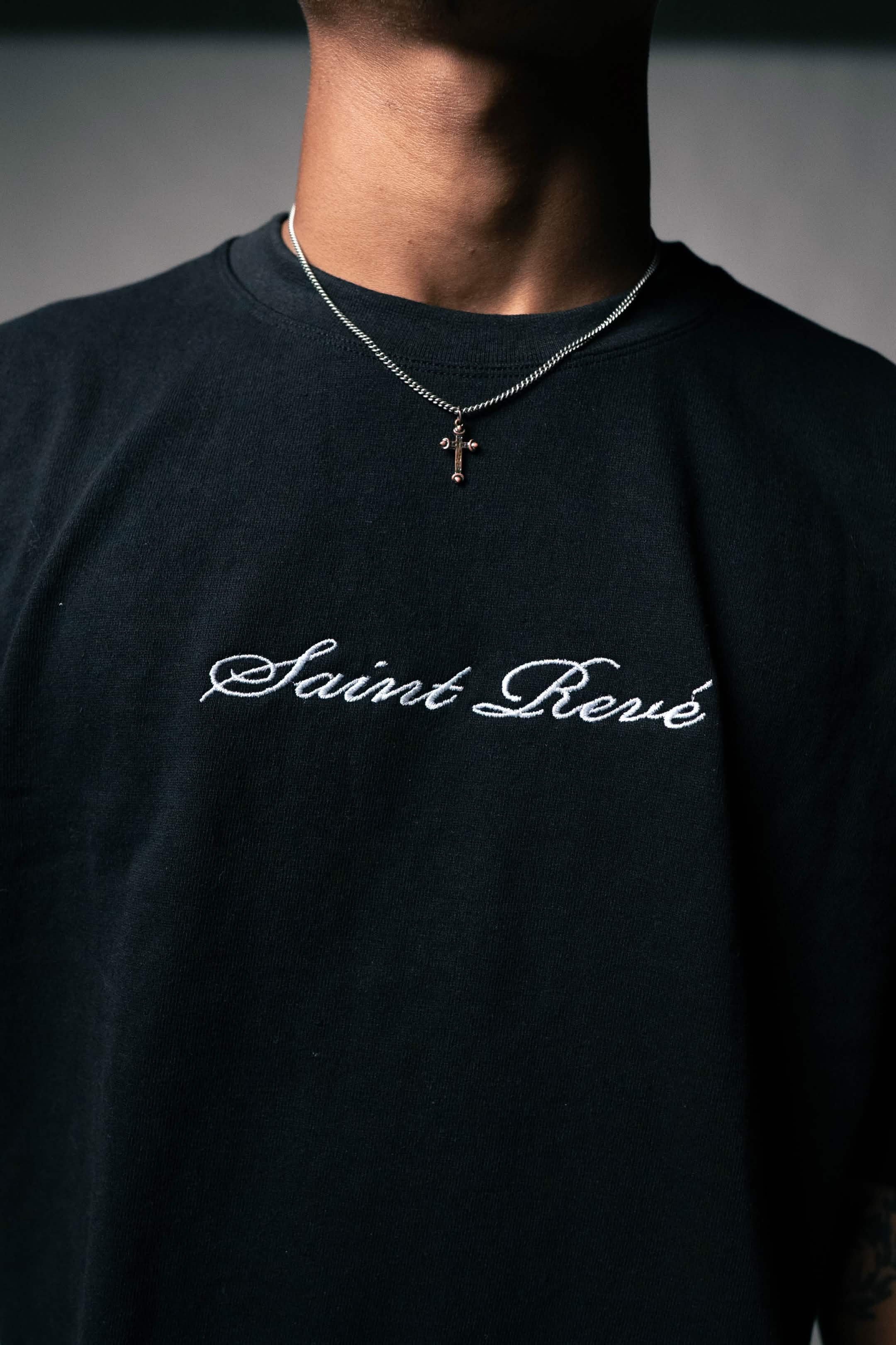 Limited Boxy Black Tee/Blue Phoenix