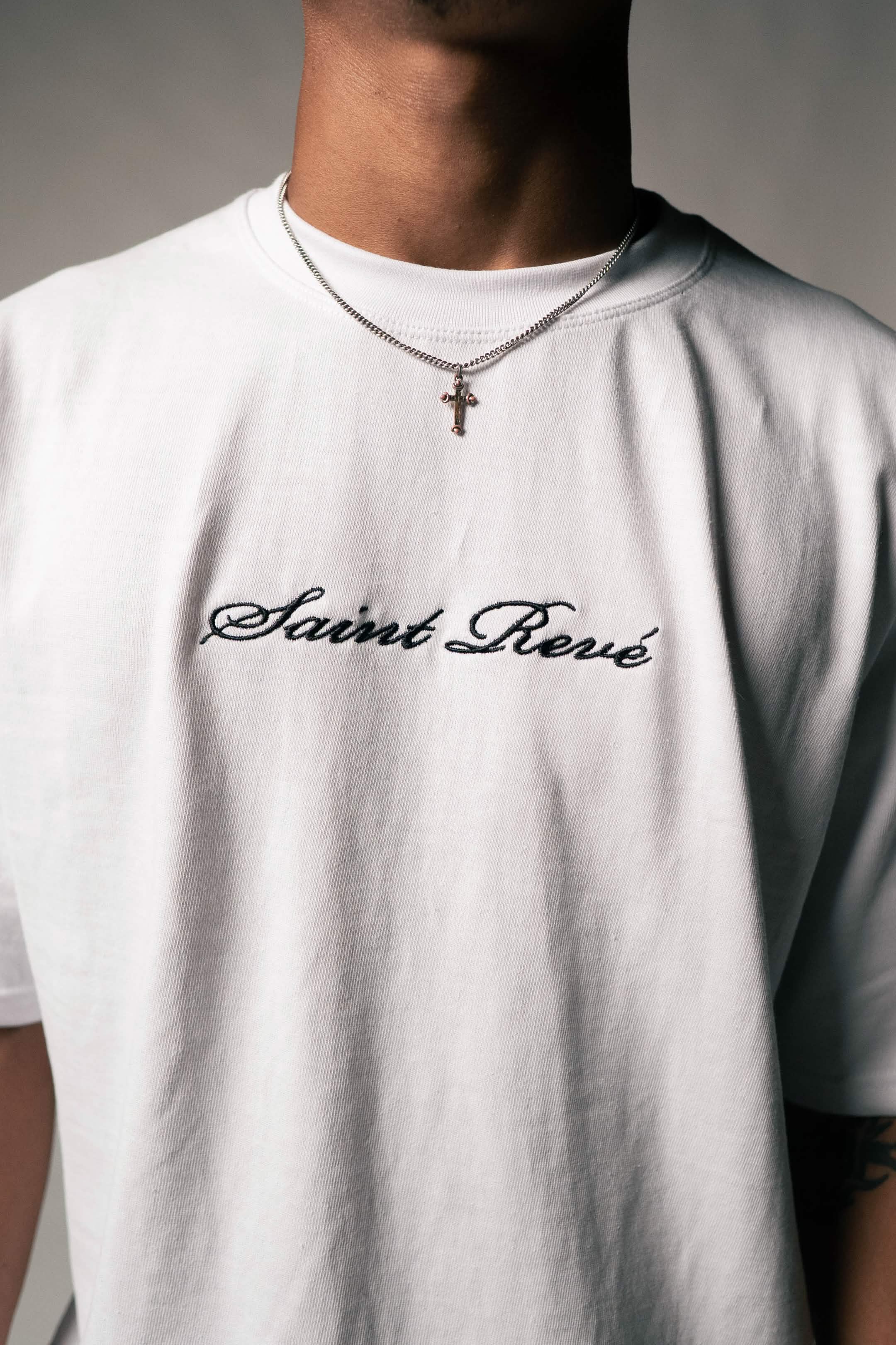 Boxy White Tee/Cream Phoenix